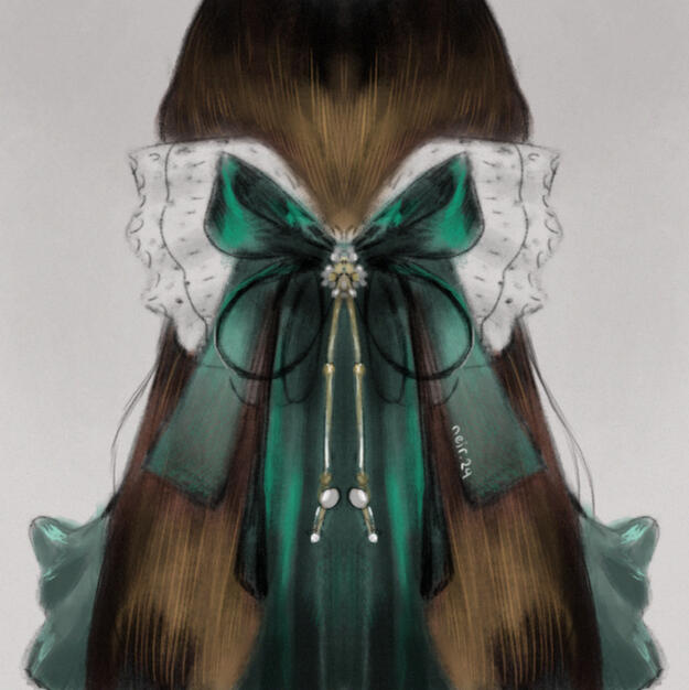 ❀ ribbon green - illust ❀