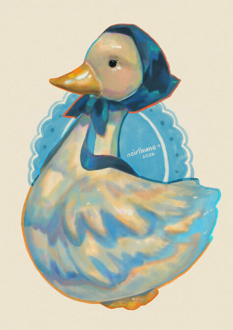 ❀ duck in blue - illust ❀